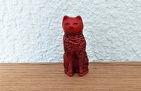 Kleine Katze vintage Franklin Mint zinnoberrot 21