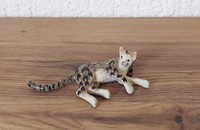 Miniatur liegende, getigerte Katze