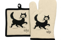 Topfhandschuh und Topflappen Albert Dubout Katzen-Bummel