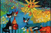 Rosina Wachtmeister Fussmatte Türvorleger Katzen "Dolce Vita" waschbar