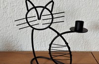 Kerzenständer Katze aus Metall