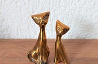 Vintage 2 Katzen aus Messing