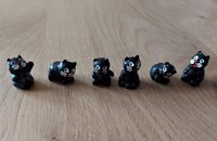 6 kleine Katzen schwarz miniatur