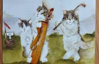 Grosse Postkarte Katzen Dédé Moser 2