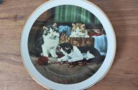 Sammelteller von Limoges mit Katzen 