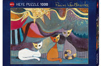 Rosina Wachtmeister Katzen HEYE Puzzle 1000 Yellow Ribbon
