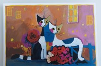 Rosina Wachtmeister Postkarte Katzen Congratulation