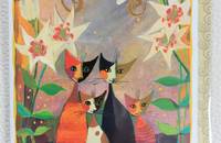 Rosina Wachtmeister Klappkarte Katzen Lilies