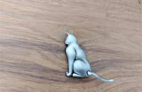 Brosche JJ Jonette Katze mit beweglichem Schwanz
