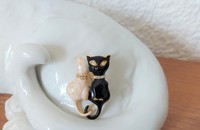 Brosche Katzen black & withe