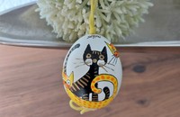 Handbemaltes Ei Katzen-Trio