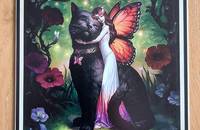 Blechschild schwarze Katze Happiness
