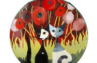 Vase Rosina Wachtmeister Katzen Innamorati tra i papaveri