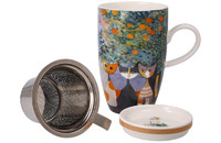 Rosina Wachtmeister Tee-Tasse Katzen 2023 Tempi felici mit Deckel und Sieb
