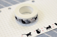 Washi Tape Klebeband mit schwarzen Katzen