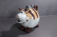 Theekrug dicke Katze mit Maus 
