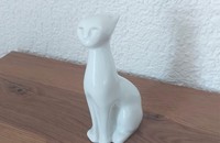 Weisse moderne Katze sitzend II