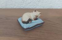 Kleine Siameser-Katze auf einem Kissen