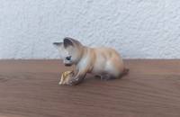 Kleine Katze vintage mit Blatt 38