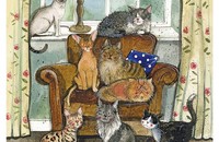 Alex Clark Glas-Untersetzer Hauskatzen