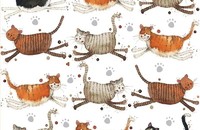 Alex Clark Glas-Untersetzer Cats