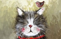 Alex Clark Glas-Untersetzer Katze Klaus