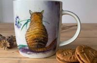 Alex Clark Tasse Katze Cat and Agapanthus