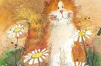Alex Clark Untersetzer Katze Cat and Daisies