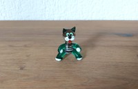 Kleine Katze aus Glas rauch und grün