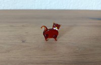 Katze Miniature aus braunem Glas