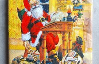 Servietten Weihnachtsmann mit seiner Katze