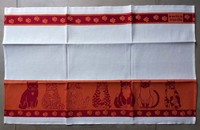Küchentuch Katzen orange bordeaux