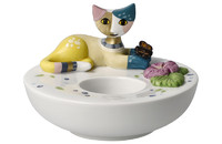 Rosina Wachtmeister Katze Fiducia mit Teelicht