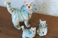 WhimsiClay Katzenfamilie BLANCA
