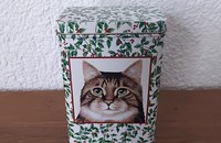 Weihnachts-Blechdose mit 2 Katzen