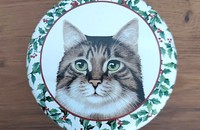 Runde Blechdose mit 2 verschiedenen Katzen
