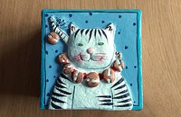 Schachtel aus Karton Katze JINGLE BELLS 