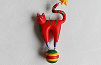 Zirkus Weihnachtskatze zum Aufhängen III