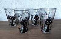 4 Gläser Katzen Chat Chat Chat!