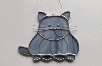 Katze zum aufhängen aus Tiffanyglas