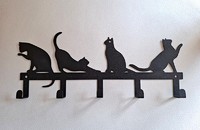 Schlüsselaufhänger 4 schwarze Katzen 