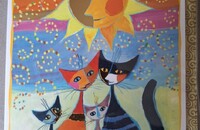 Rosina Wachtmeister Katzen Klappkarte Momenti di felicità
