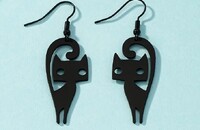 Ohrringe schwarze, stilisierte Katzen