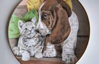 Sammelteller Kaiser Jungkatze mit Hund