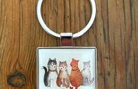 Alex Clark Marvellous Moggies Katzen Schlüsselanhänger