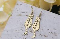 Ohrringe Katzen mit Mondphasen gold