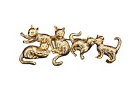 Brosche 5 kleine Katzen 
