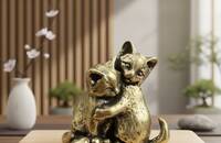 Miniatur Katzenpaar verliebt