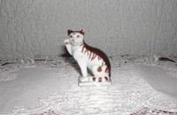 Kleine Katze Franklin Mint in Weiss-Braun 4
