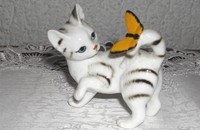 Vintage kleine Katze mit Schmetterling 4
